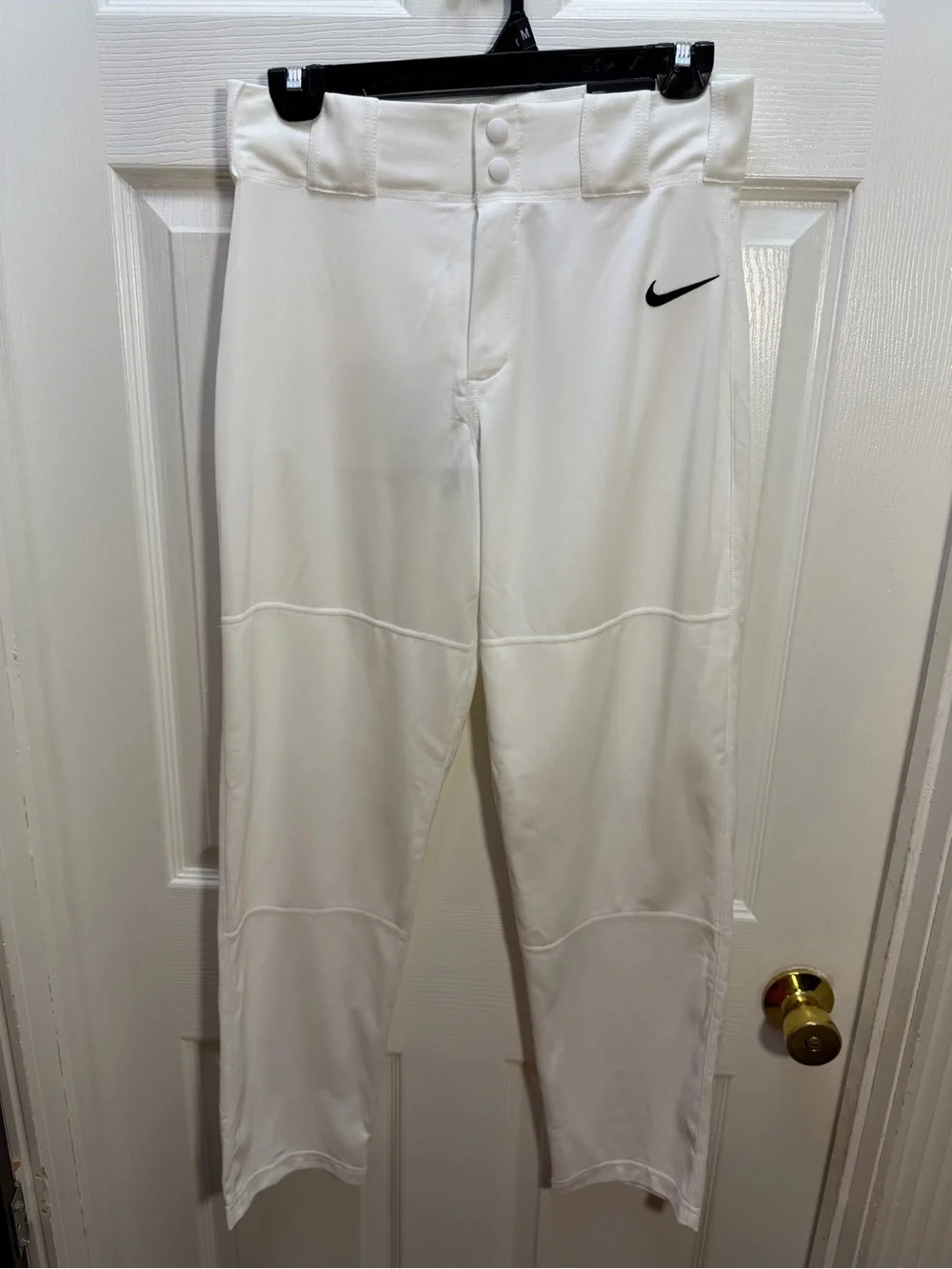 Nike White Kids Cargo Baseball Pants with Black Swoosh XL Vapor Pro Slim Fit